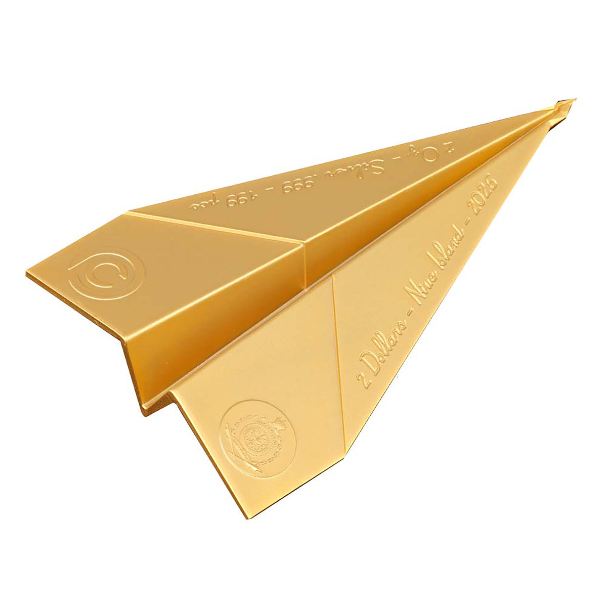 2026 Niue Paper Airplane 3D Gilded 2 oz Silver Coin