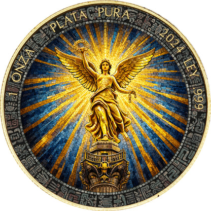 2024 Mexico Libertad Mosaic Angel of Independence Edition 1 oz Silver Coin (08/07)