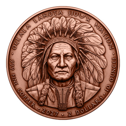 2027 Sioux Nation Sitting Bull UHR 10 oz Copper Coin - Capsule