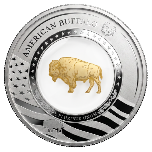 2026 Solomon Islands The Embracing Gold Buffalo 2 oz Silver Coin (06/26)
