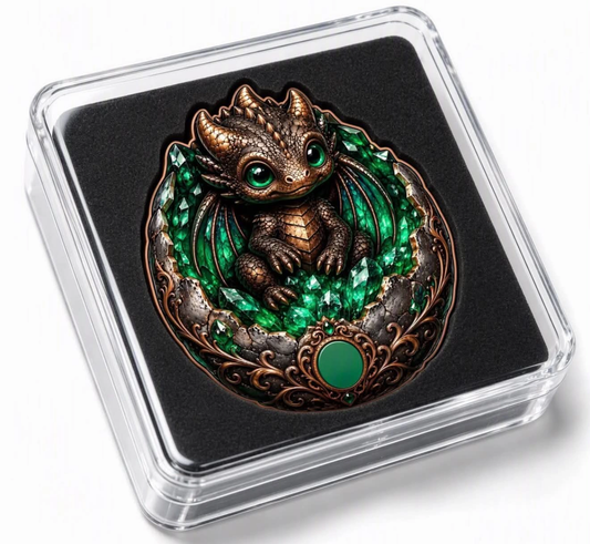 Dragon Hatchlings Shaped 5 oz Copper Medal
