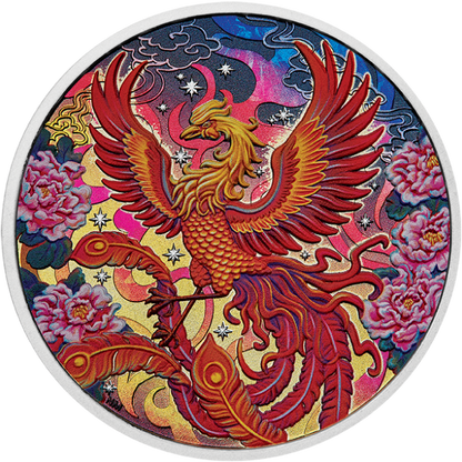 2026 Tuvalu Imperial Vermillion Phoenix 3 oz Silver Coin