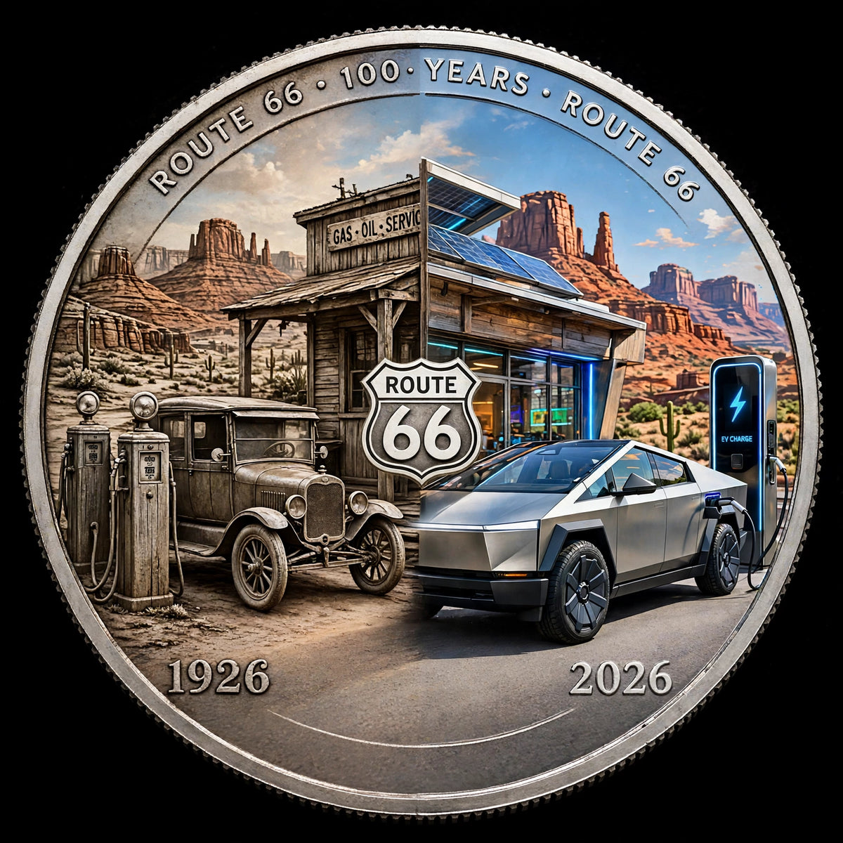 Route 66 - 100th Anniversary 1 oz Silver Round