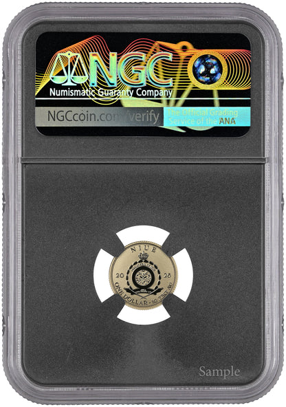 2026 Niue Ankylosaurus Reverse Proof 1g Gold Coin NGC RP 70 (08/10)