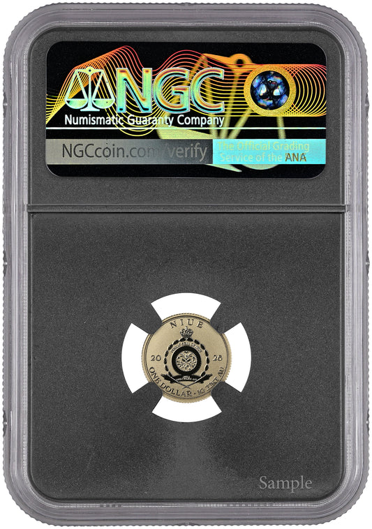 2026 Niue Ankylosaurus Reverse Proof 1g Gold Coin NGC RP 70 (08/10)