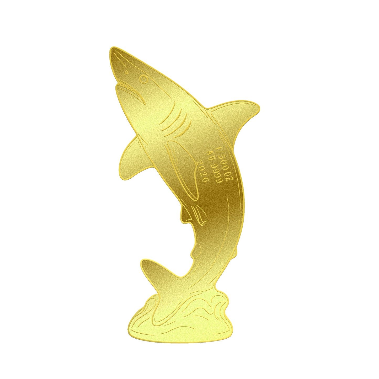 2026 Megalodon Shark Shaped 1/500 oz Gold Medal in Card (06/25)