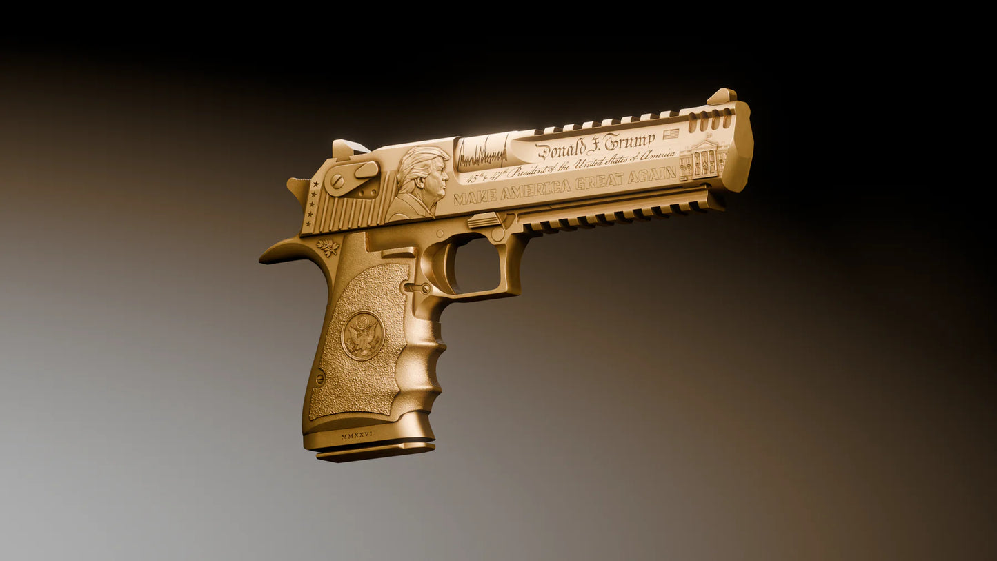 Trump Desert Eagle Gold Gilt 2 oz Silver Medal (07/17)