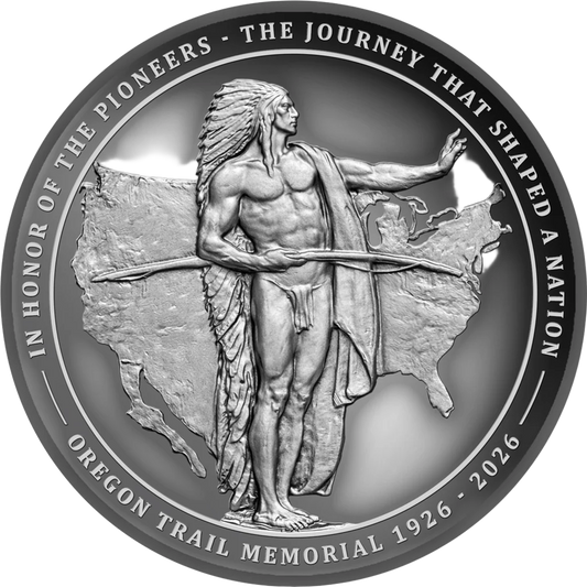 2026 Liberia Oregon Trail 100th Ann. Silver Plated 1 Kilo Copper Coin