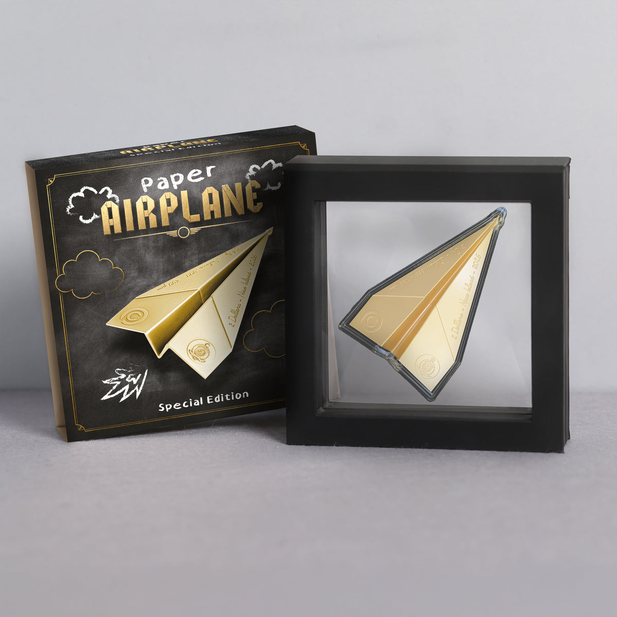 2026 Niue Paper Airplane 3D Gilded 2 oz Silver Coin