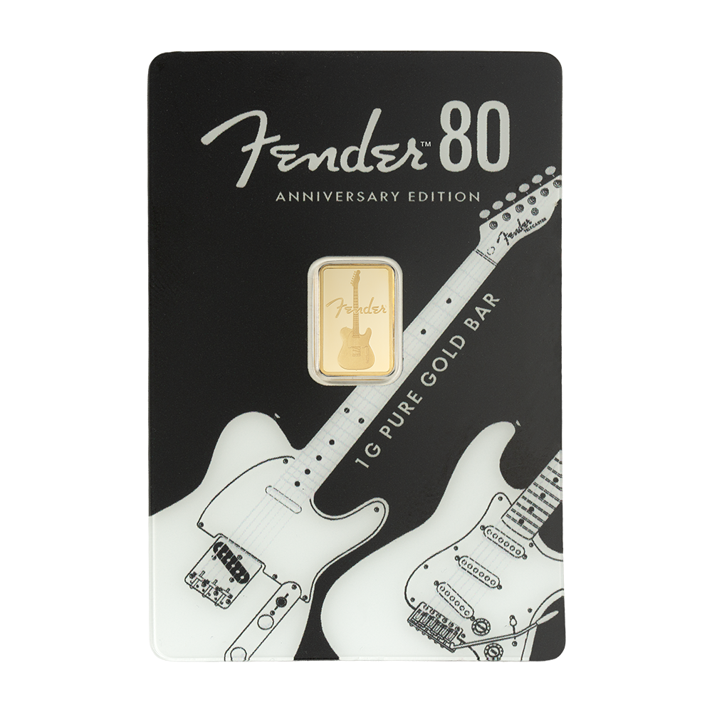 2026 PAMP Suisse Fender 80th Ann. 1g Gold Bar in Card (08/07)