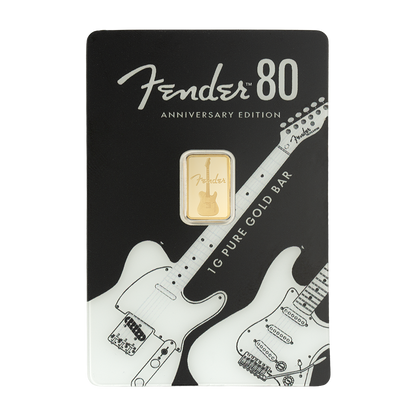 2026 PAMP Suisse Fender 80th Ann. 1g Gold Bar in Card (08/07)