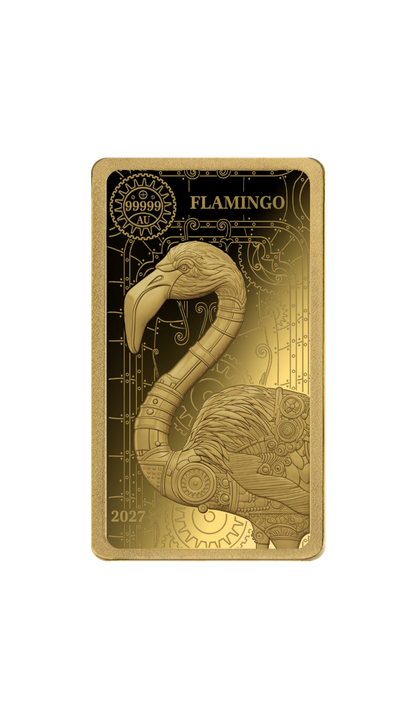 2027 Solomon Islands WPB Steampunk Flamingo 1/200 oz Gold Coin - Capsule
