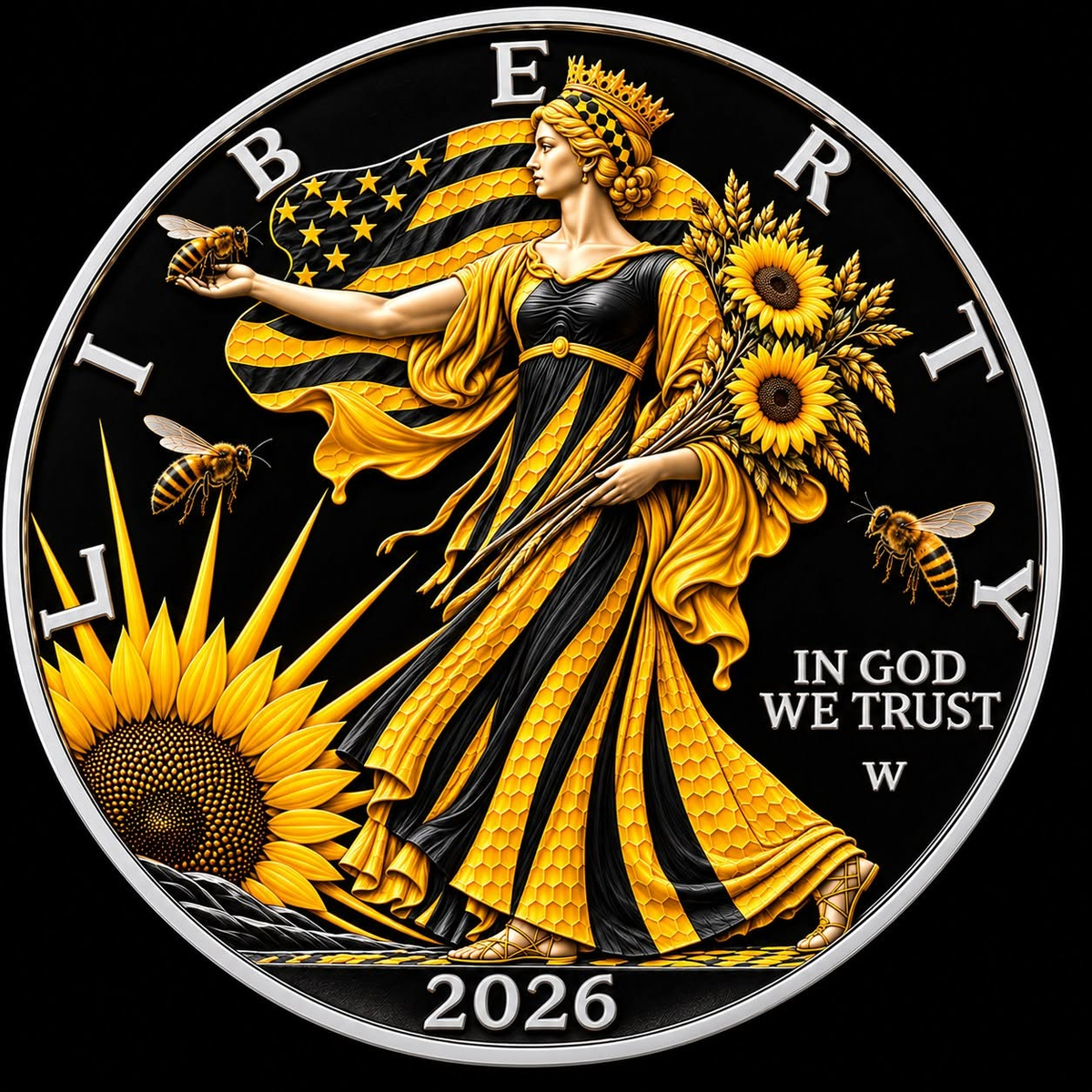 2026 U.S. Eagle Liberty Bee Edition 1 oz Silver Coin