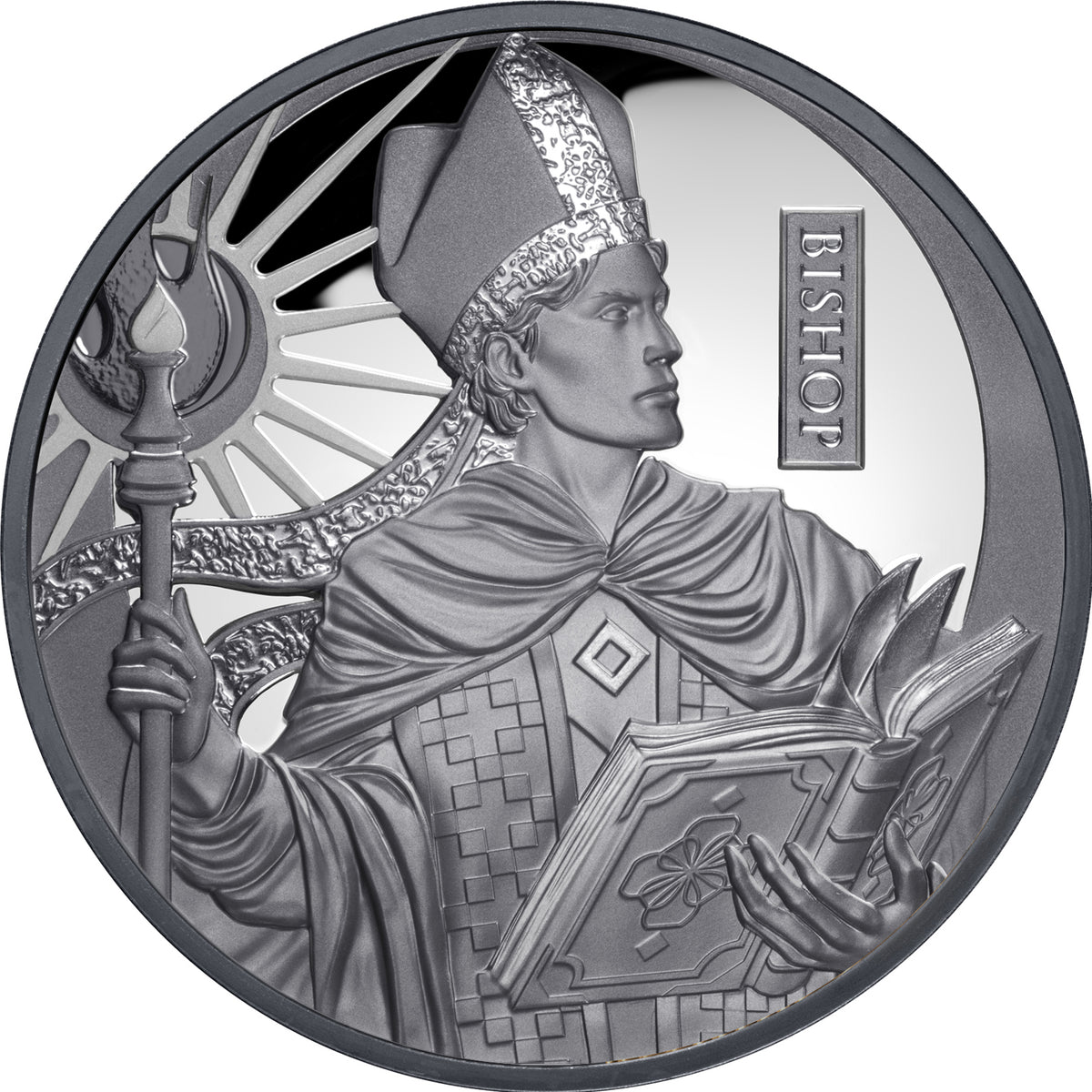 2027 Niue Chess Bishop Black Proof 1 oz Silver Coin