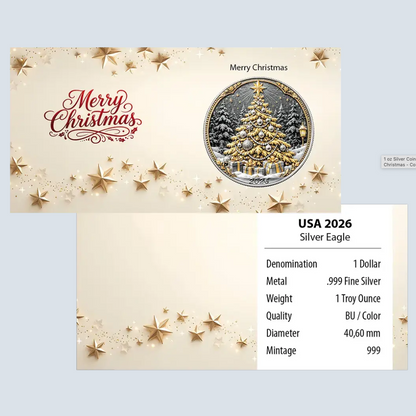 2026 U.S. Eagle Merry Christmas '26 Edition 1 oz Silver Coin