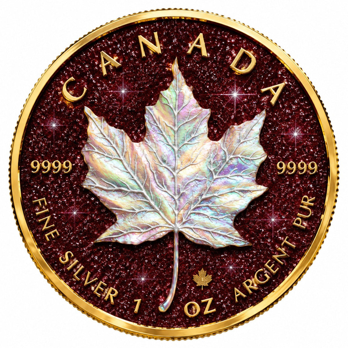 2026 Canada Maple Leaf Pearl Radiance Ruby Edition 1 oz Silver Coin
