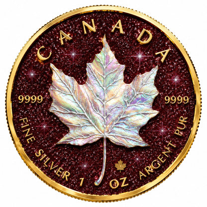 2026 Canada Maple Leaf Pearl Radiance Ruby Edition 1 oz Silver Coin