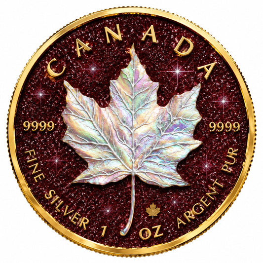 2026 Canada Maple Leaf Pearl Radiance Ruby Edition 1 oz Silver Coin