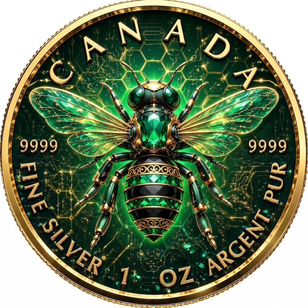 2026 Canada Maple Leaf The Emerald Bee Edition 1 oz Silver Coin