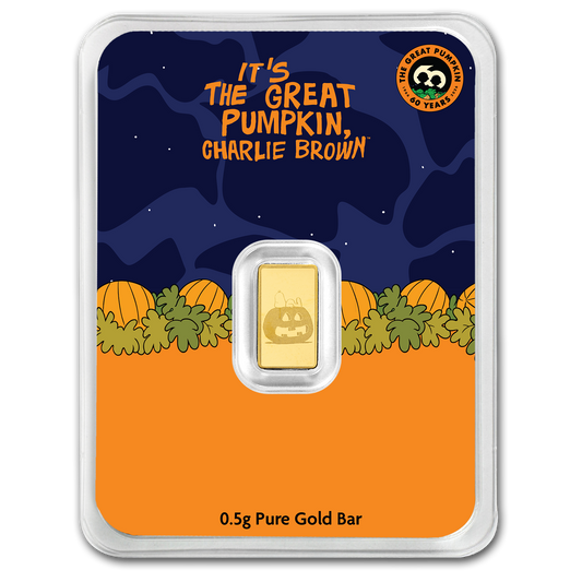 2026 PAMP Peanuts - It's the Great Pumpkin 60th Ann. 0.5g Gold Bar