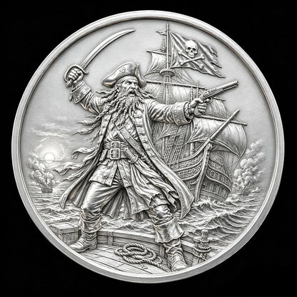 In Stock! 2026 Buccaneer's Bounty - Captain Blackbeard 3g Silver Medal