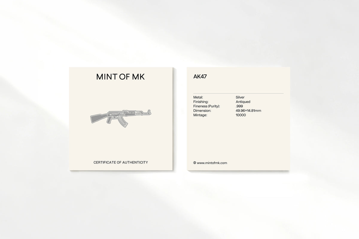AK-47 Shaped 2g Silver Medal