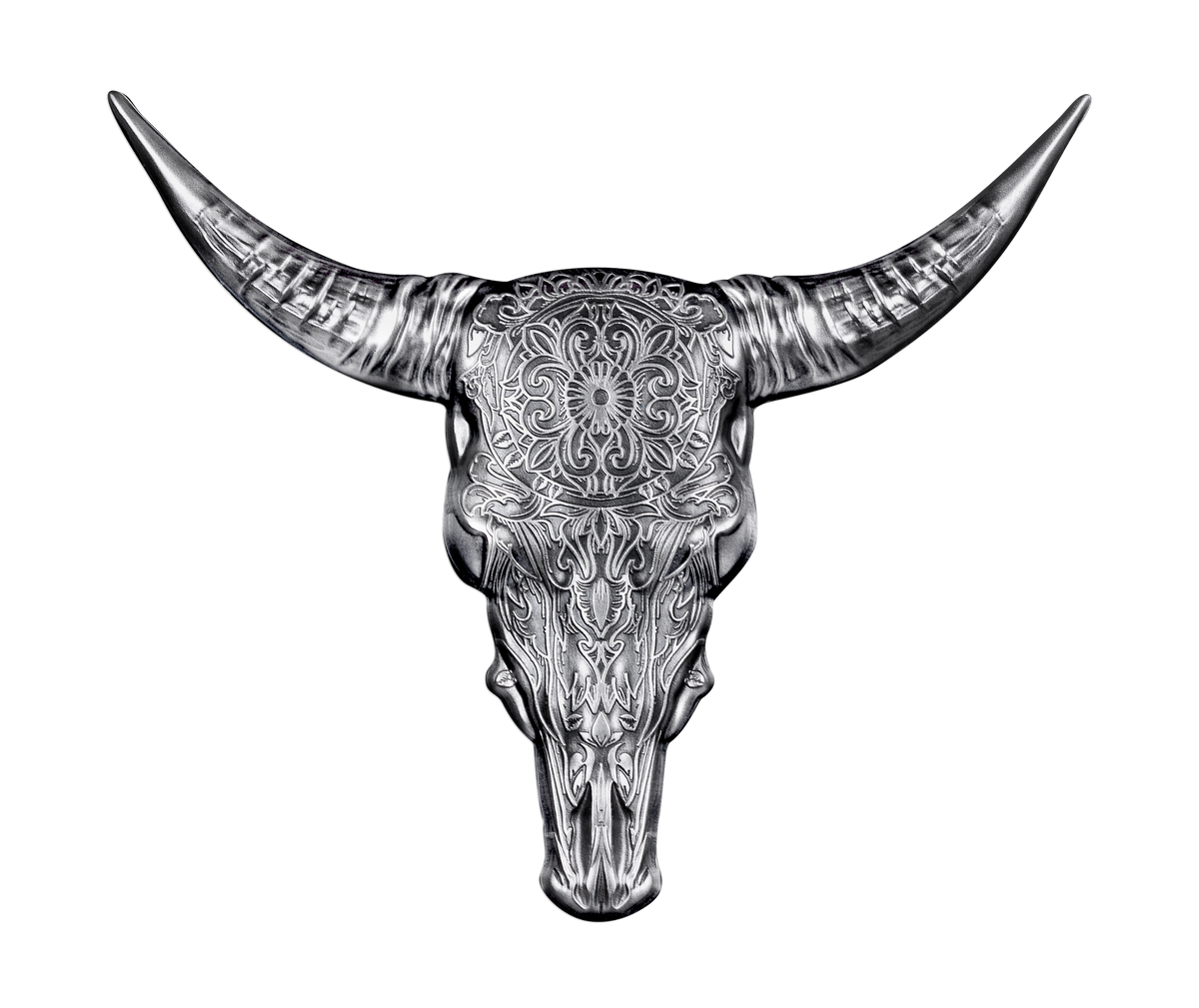 2027 Solomon Islands Buffalo Skull Shaped 2 oz Silver Coin