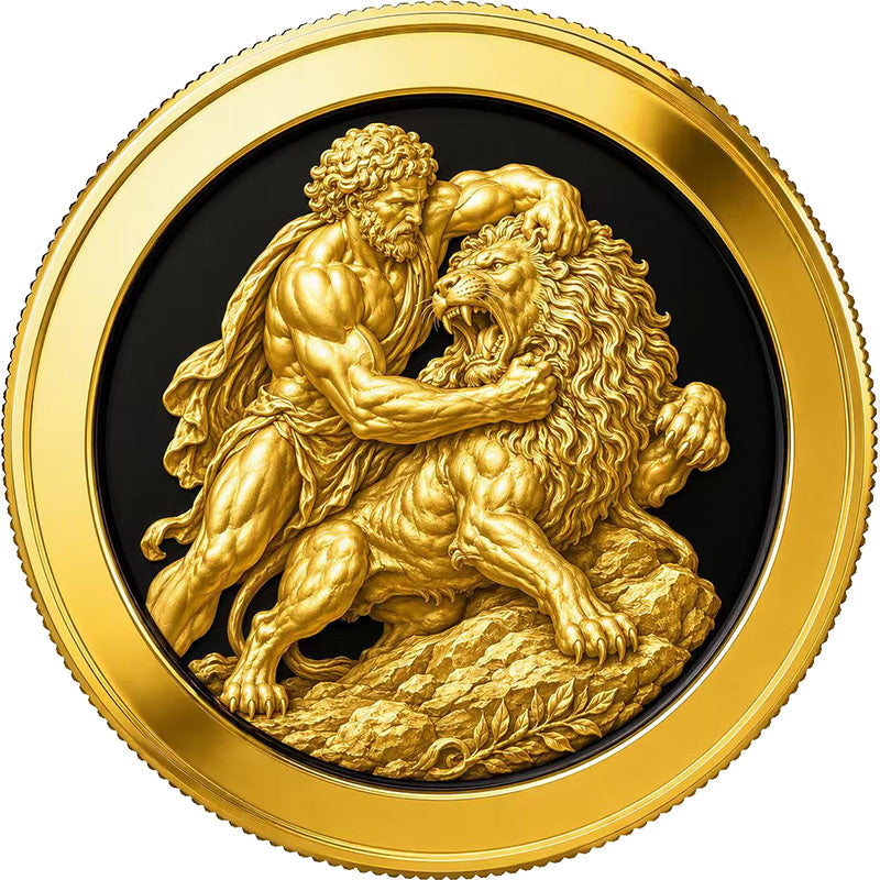 Hercules and the Nemean Lion 5 oz Copper Medal (08/10)