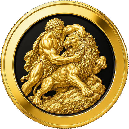 Hercules and the Nemean Lion 5 oz Copper Medal (08/10)