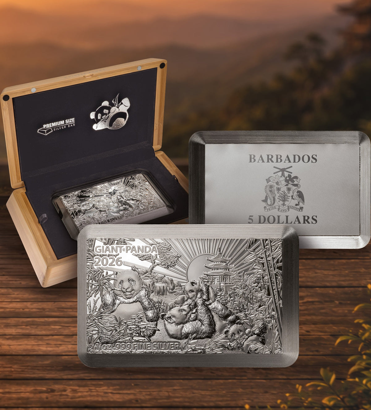 2026 Barbados Giant Panda Premium Size 1 oz Silver Coin