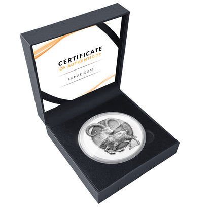 2027 Ghana Lunar Goat Shaped 1/2 oz Silver Coin (07/14)