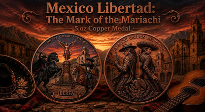 Mexico Libertad Mark of the Mariachi 5 oz Copper Medal (06/18)