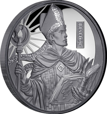 2027 Niue Chess Bishop Black Proof 1 oz Silver Coin