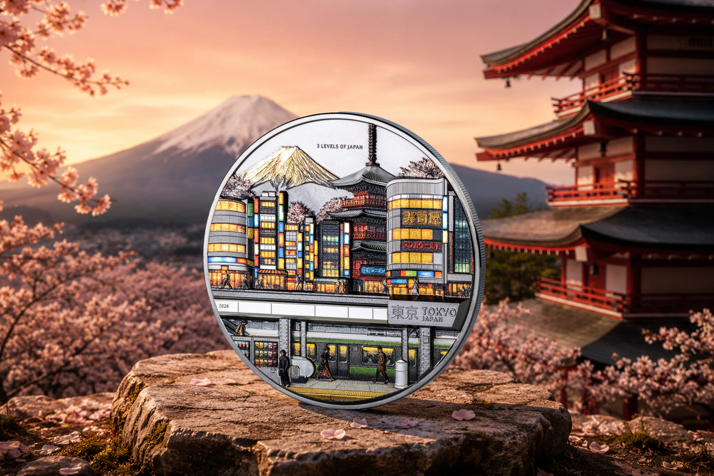 2026 Cook Islands 3 Levels of Japan 2 oz Silver Coin