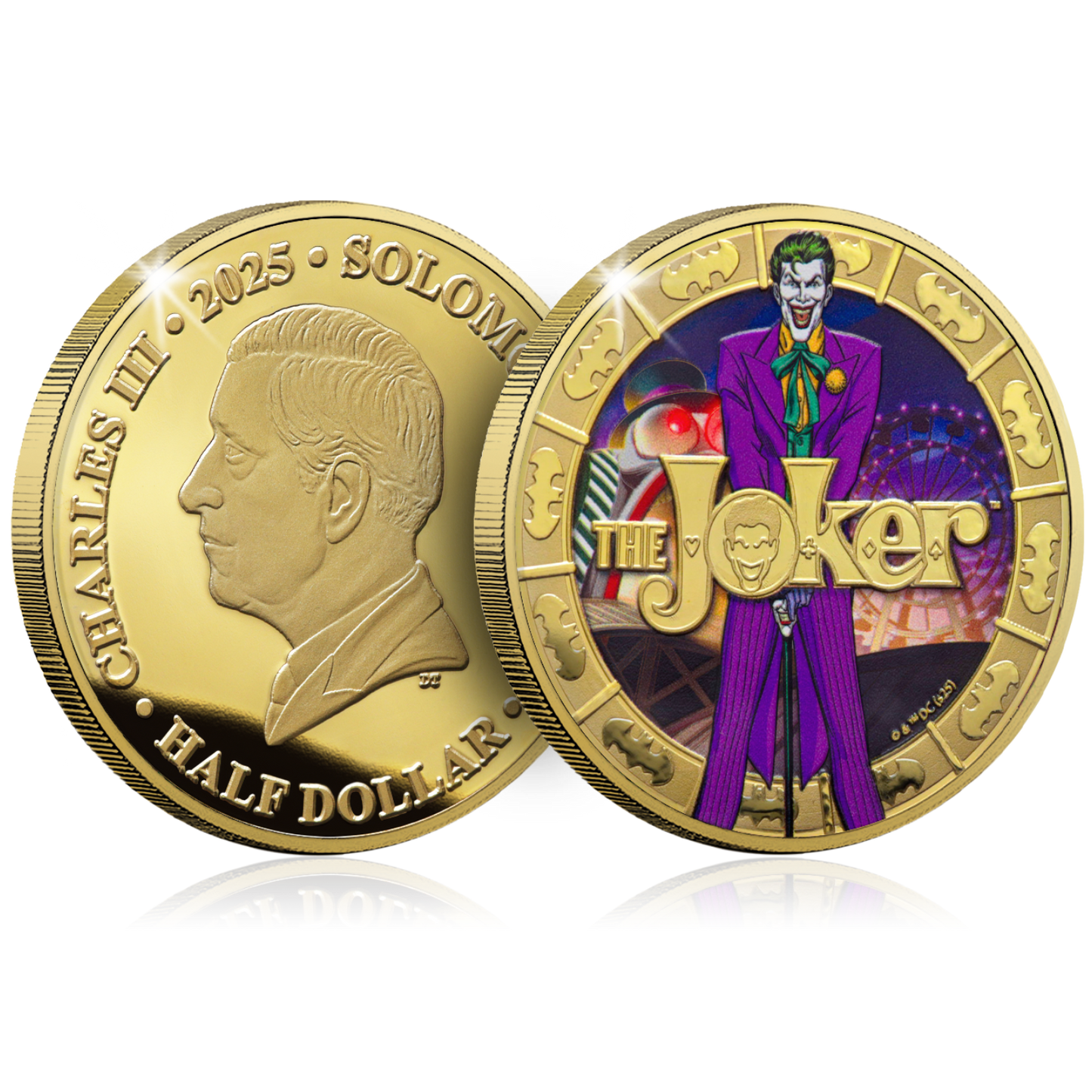 2025 Solomon Islands DC The Joker Gold Plated 27.5g CN Coin in Card (07/13)