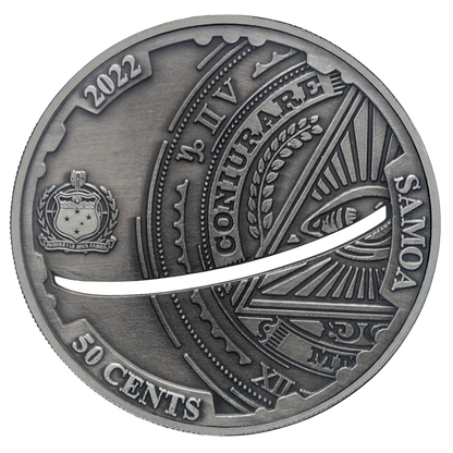 2022 Samoa Conspiracy Collection - Flat Earth Cut-Out CN Coin in Card
