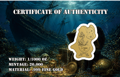 Pirate's Journey 1/1000 oz Gold Medal in Card (07/23)