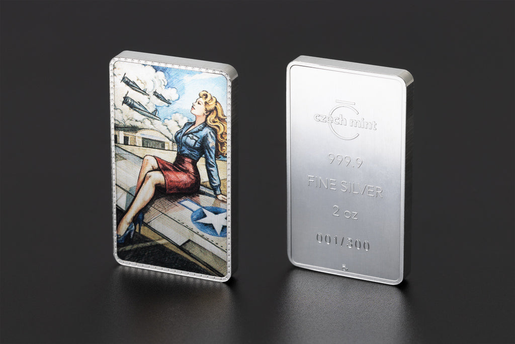Estimate: 2026 Czech Mint Pin-Up Girls Colorized 2 oz Silver Bar (07/21)