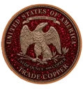 1885 U.S. Trade Dollar Trubute Diamond Dust 1 oz Copper Medal