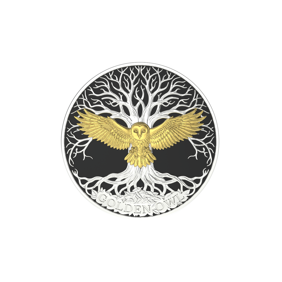 2026 Pitcairn Islands Golden Creatures - Owl 1 oz Silver Coin