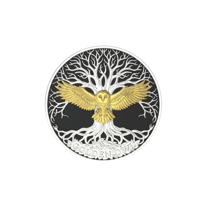 2026 Pitcairn Islands Golden Creatures - Owl 1 oz Silver Coin