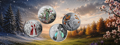 2025 Niue Four Seasons 4 x 1 oz Silver Coin Set (08/07)