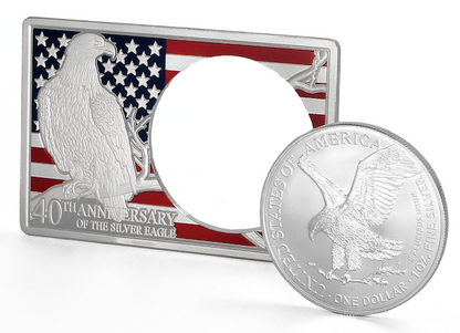 2026 U.S. Eagle 40th Ann. Special Colored Edition 3 oz Silver Coin in Bar