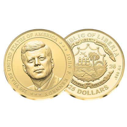 2026 Liberia John F. Kennedy 1/200 oz Gold Coin (07/31)