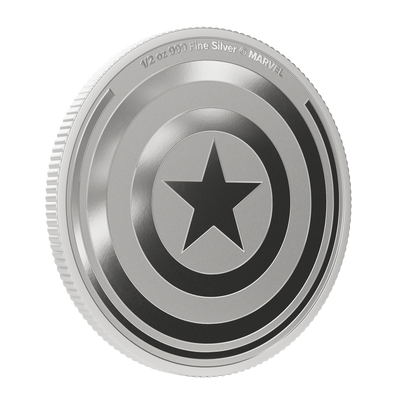 Estimate: 2026 Niue Captain America's Shield BU 1/2 oz Silver Coin