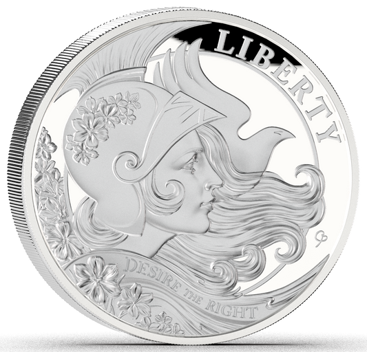2027 Falkland Islands Liberty - Desire the Right Proof 5 oz Silver Coin