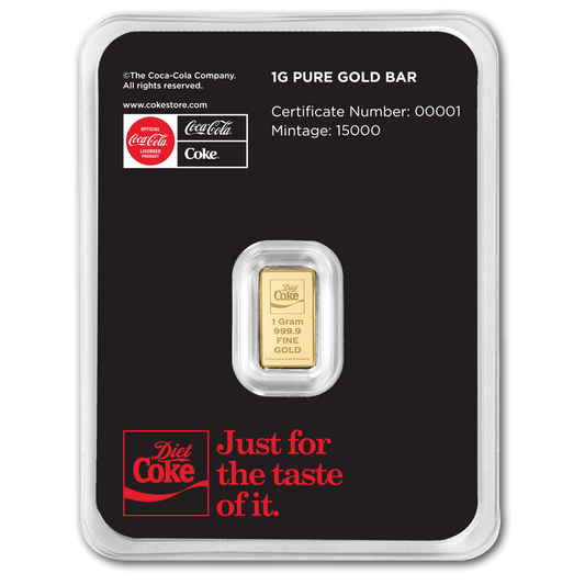 2026 PAMP Diet Coke 1g Gold Bar in Card (08/07)