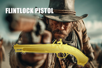 2026 Flintlock Pistol Shaped 1/1000 oz Gold Medal in Card (07/27)