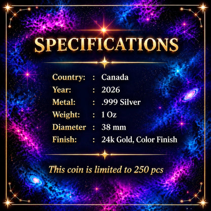 2026 Canada Maple Leaf Galactic Bee Edition 1 oz Silver Coin
