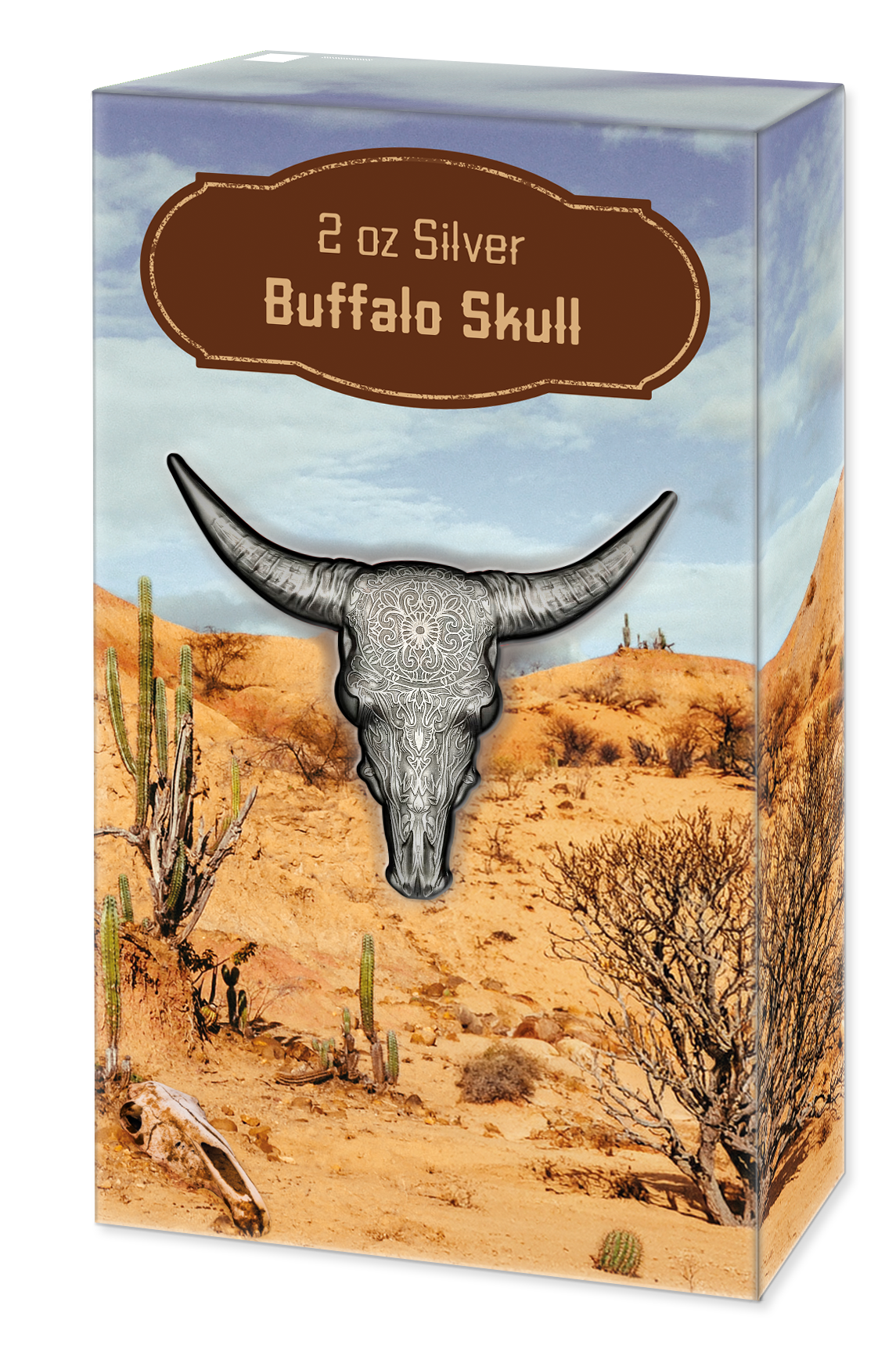 2027 Solomon Islands Buffalo Skull Shaped 2 oz Silver Coin